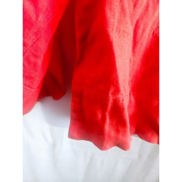 Red Flax 100% Linen Button Down Jacket Size large - Picture 5 of 6